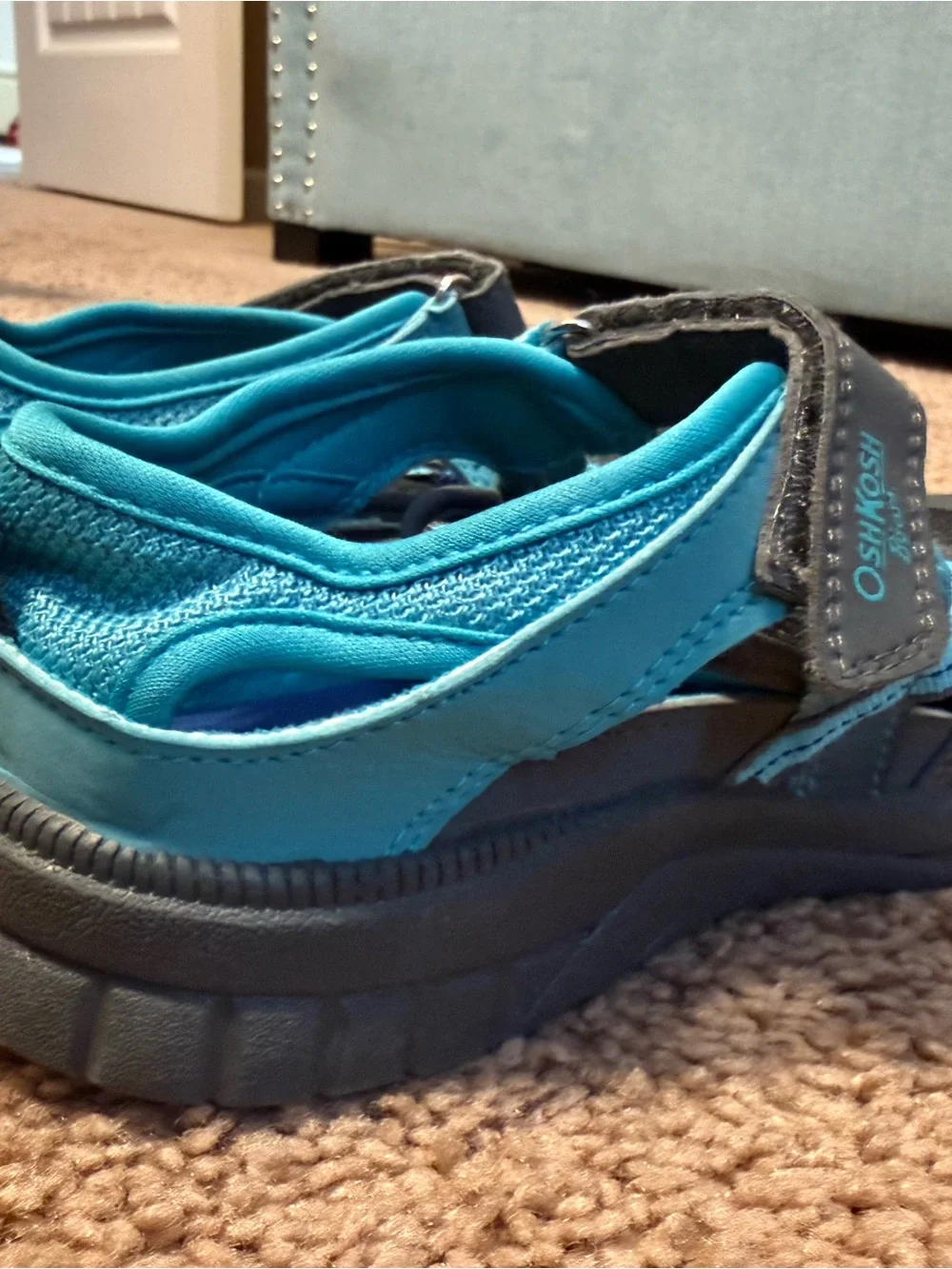 OshKosh B'gosh Black and Teal Kids Closed-Toe Water Shoes